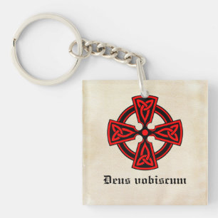 Deus Vobiscum Celtic Cross Sleutelhanger