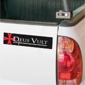 Deus Vult Bumpersticker Black (Op Truck)