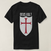 Deus Vult God die het rusader Meme T-shirt (Design voorkant)