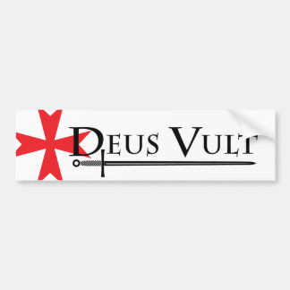 Deus Vult (God woud het!) Bumpersticker White
