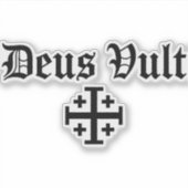 Deus Vult Jeruzalem Kruis Sticker  (Voorkant)