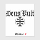 Deus Vult Jeruzalem Kruis Sticker  (Vel)