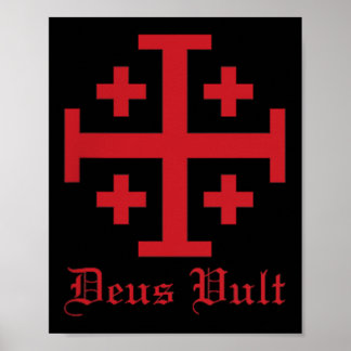 Deus Vult Jeruzalem Kruisorde van het Heilig Graf Poster