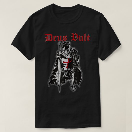 Deus Vult Knachten Templar Knight Armor Medieval T-shirt (Design voorkant)