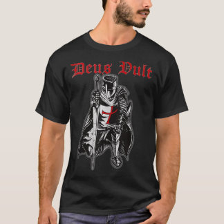 Deus Vult Knachten Templar Knight Armor Medieval T-shirt