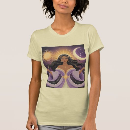 Deusa Lua Sol Mulher Mística Camiseta Espiritual B T-shirt (Voorkant)