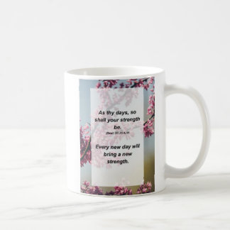 Deut. 33:25 Net als uw dag zal uw kracht ook Koffiemok