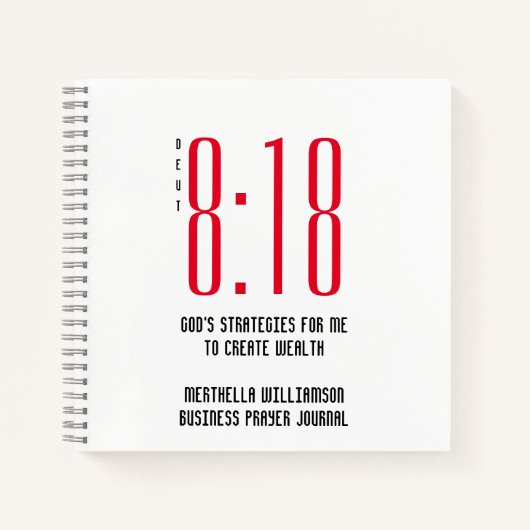 DEUT 8v18 Gepersonaliseerd Zakelijk Gebedsjournaal Notitieboek (Voorkant)