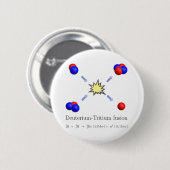 Deuterium-Tritium-fusie met vergelijking Ronde Button 5,7 Cm (Voorkant /achterkant)