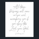 Deuteronomie 28:2 poster<br><div class="desc">Al deze zegeningen komen op je af en begeleiden je als je de Heer je God gehoorzaamt. -Deuteronomie 28:2</div>