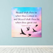 Deuteronomie 28:6 canvas afdruk (Insitu (Houten vloer))