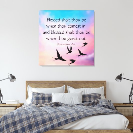 Deuteronomie 28:6 canvas afdruk (Insitu (Slaapkamer))