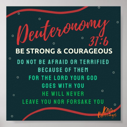 Deuteronomie 31:6 poster (Voorkant)