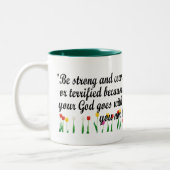 Deuteronomie 31:6 tweekleurige koffiemok (Links)