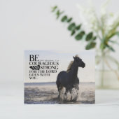 Deuteronomie 31:6 Wees moedig en sterk paard Briefkaart (Staand voorkant)