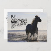 Deuteronomie 31:6 Wees moedig en sterk paard Briefkaart (Voorkant / Achterkant)