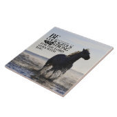 Deuteronomie 31:6 Wees moedig en sterk paard Tegeltje (Zijkant)