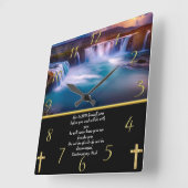 Deuteronomie 31:8 Christelijke Faith a waterfall Vierkante Klok (Hoek)