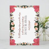 Deuteronomie 31, wees niet bang, Floral Flat Kaart (Staand voorkant)