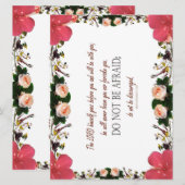 Deuteronomie 31, wees niet bang, Floral Flat Kaart (Voorkant / Achterkant)