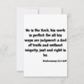 Deuteronomie 32:4 KJV Bijbelscriptgroet Kaart (Voorkant)