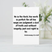Deuteronomie 32:4 KJV Bijbelscriptgroet Kaart (Staand voorkant)