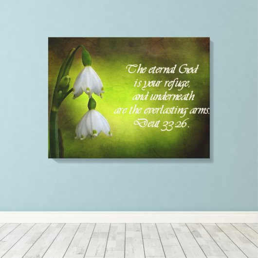 Deuteronomie 33:26 Eternal Refuge Inspirerend Canvas Afdruk (Insitu (Houten vloer))