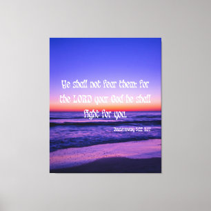 Deuteronomie 3:22 Bijbelse KJV Pic Wall Art Canvas Afdruk
