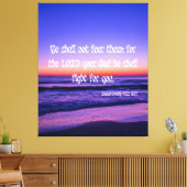 Deuteronomie 3:22 Bijbelse KJV Pic Wall Art Canvas Afdruk (Insitu (Woonkamer))