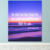 Deuteronomie 3:22 Bijbelse KJV Pic Wall Art Canvas Afdruk (Insitu (Houten vloer))