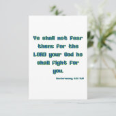 Deuteronomie 3:22 KJV Bijbelverse platte groet Kaart (Staand voorkant)