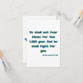 Deuteronomie 3:22 KJV Bijbelverse platte groet Kaart (Voorkant / Achterkant in situ)