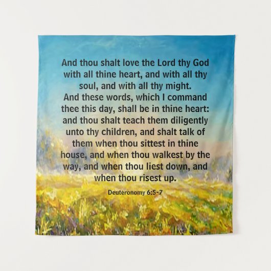 Deuteronomie 6:5-7 wandkleed (Voorkant)