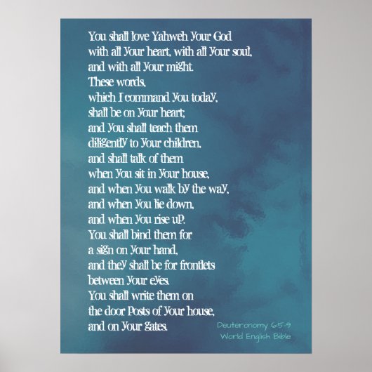 Deuteronomie 6:5-9 - Prioriteiten Poster (Voorkant)