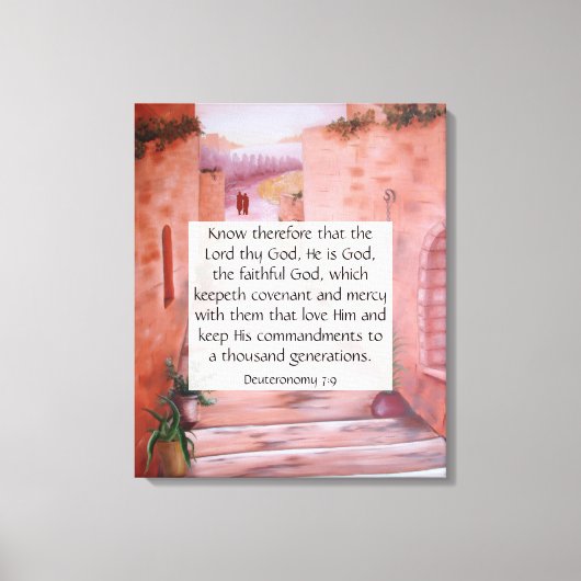 Deuteronomie 7:9 canvas afdruk (Voorkant)