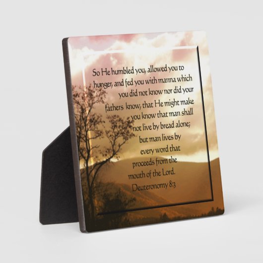 Deuteronomie 8:3 fotoplaat (Voorkant)