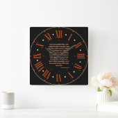 Deuteronomie 8:3 KJV Bijbel Romeins cijfer Vierkante Klok (Huis)