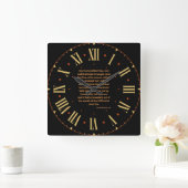 Deuteronomie 8:3 KJV Bijbel Verse II Romeins Numer Vierkante Klok (Huis)