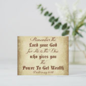 Deuteronomie Bijbel herinnert zich de Heer uw God Briefkaart (Staand voorkant)