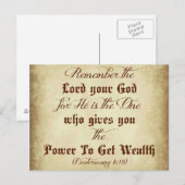 Deuteronomie Bijbel herinnert zich de Heer uw God Briefkaart (Voorkant / Achterkant)