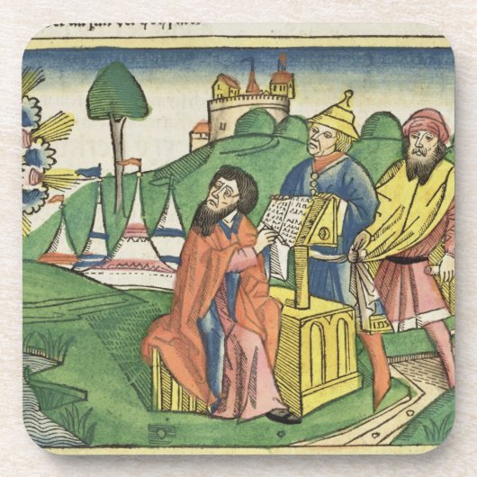 Deuteronomie: frontistiek waarin God de L maakt Bier Onderzetter (Voorkant)