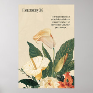 Deuteronomium 316 Bijbeltekst Muurkunst – Bloemrij Poster
