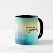 Deuteronomium 31:6 niet bang bijbel vers blauw mok (Voorkant rechts)