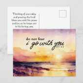 Deuteronomium 31:6 Vrees niet Ik ga met u Bijbel Briefkaart (Voorkant / Achterkant)