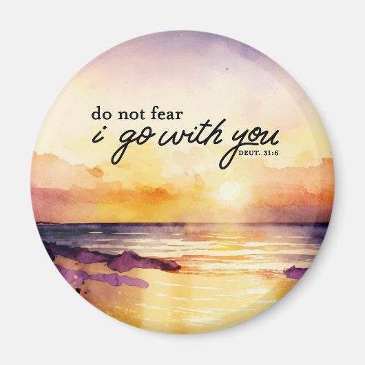 Deuteronomium 31:6 Vrees niet Ik ga met u Bijbel Magneet (Voorkant)