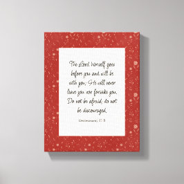 Deuteronomium 31:8 Bijbelvers Afbeelding Canvas Afdruk