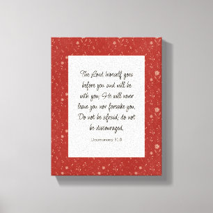 Deuteronomium 31:8 Bijbelvers Afbeelding Canvas Afdruk