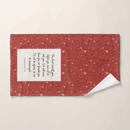 Deuteronomium 31:8 Bijbelvers Afbeelding Handdoek (Handdoek)