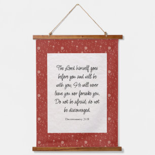 Deuteronomium 31:8 Bijbelvers Afbeelding Hangend Wandkleed