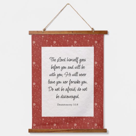 Deuteronomium 31:8 Bijbelvers Afbeelding Hangend Wandkleed (Voorkant)